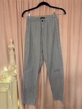 Striped High-Rise Soft Pants - Blue & White